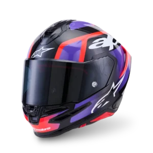 Capacete ALPINESTARS S-R7 LUMEN Black Purple Red Fluo